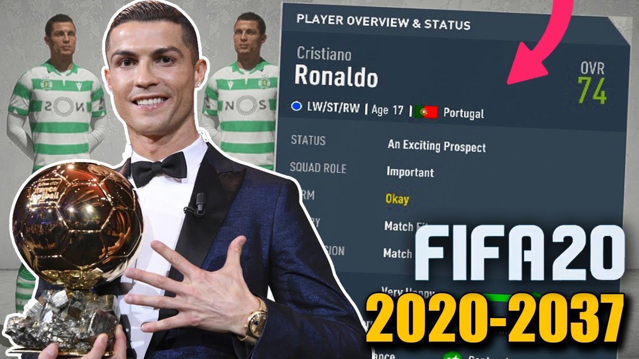 I RE-SIMULATED CRISTIANO RONALDO ENTIRE CAREER IN FIFA 20 (2020-2037) - Career Mode