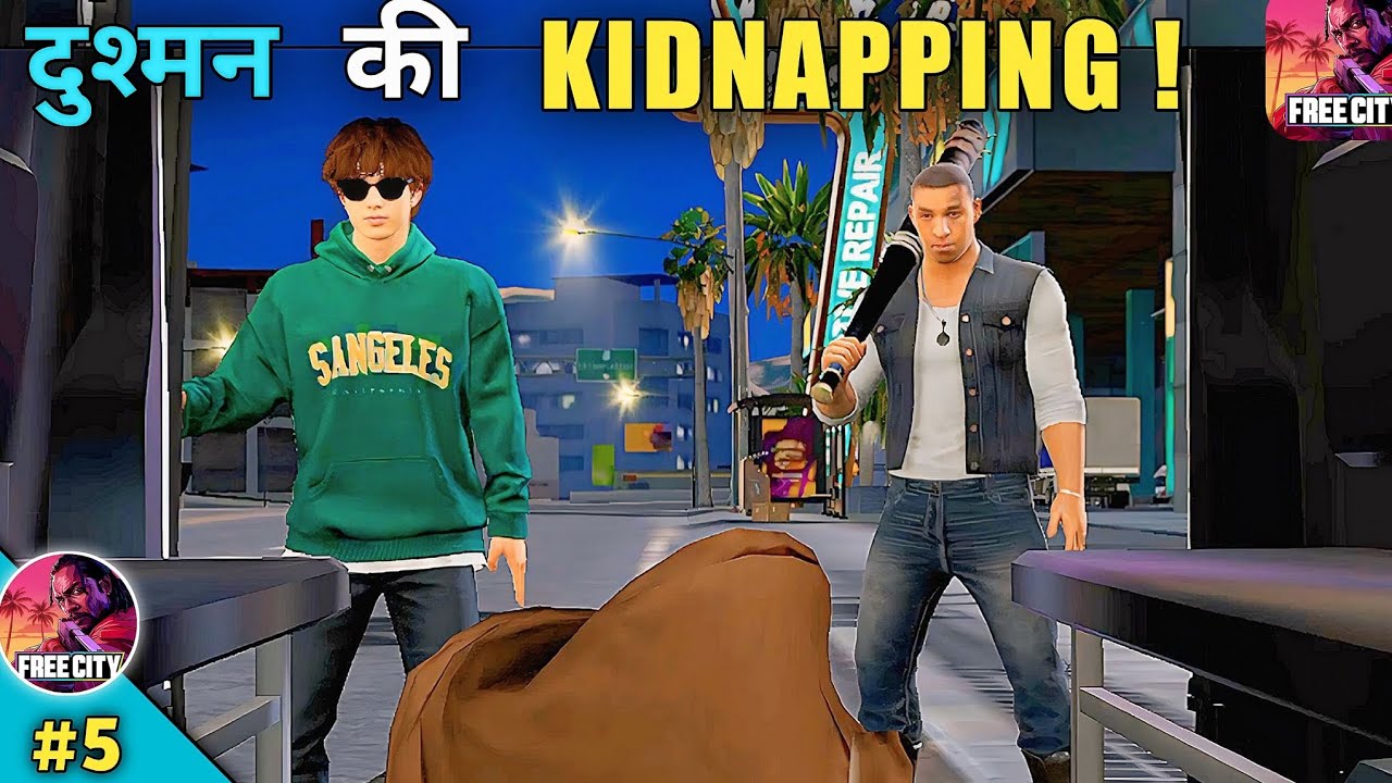 🔥DUSHMAN KI KIDNAPPING || FREE CITY MOBILE GAMEPLAY हिंदी #5 || INSANE GAMERX