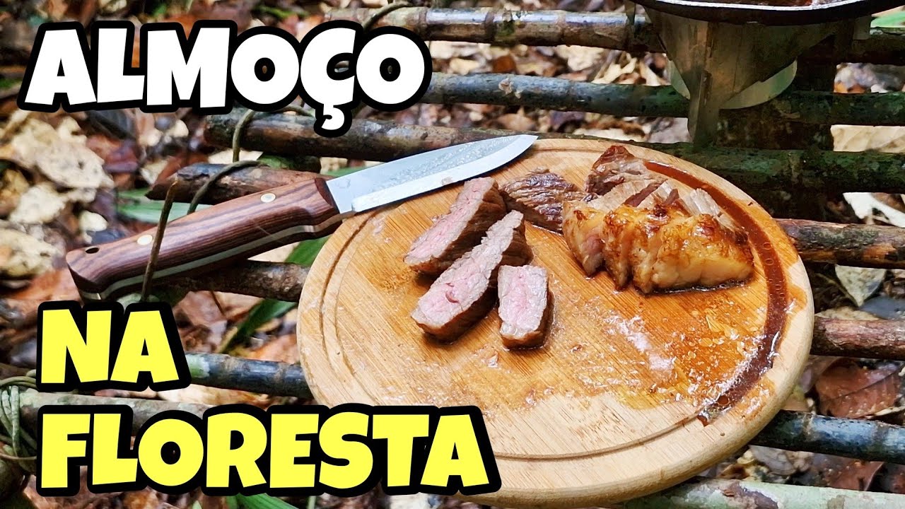 FAZENDO UMA MESA RÚSTICA NA SELVA E ALMOÇANDO NA MARGEM DO RIO