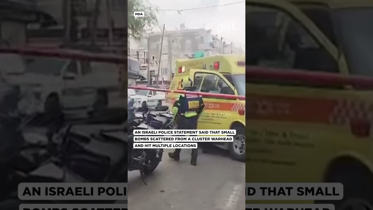 Moment Iran Cluster Bomb Hits Central Israel