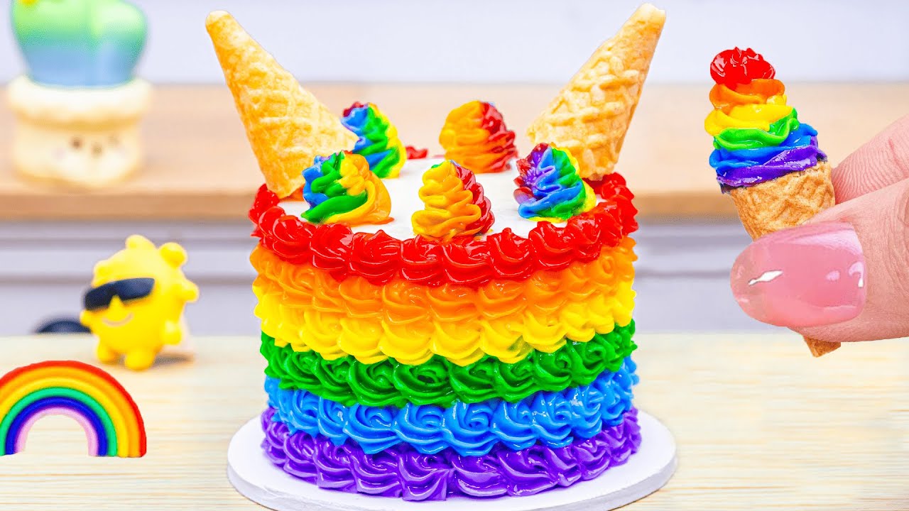 🌈Rainbow Ice Cream Cake🌈Sweet Rainbow Icecream Cake🌈By HT Mini Cakes