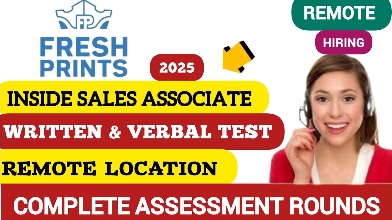 Freshprints Inside Sales Associate Complete Assessment Test | 2025 | Freshprints Jobs | Amazon