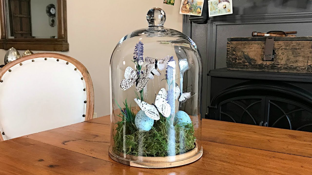 Spring Butterfly Terrarium - Easter Decorating - Cloche Ideas