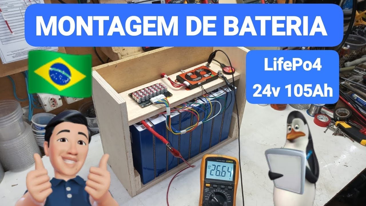 🔋BATERIA DE LITIO Lifepo4 24V 105Ah 👉🏼MONTAGEN 🔧