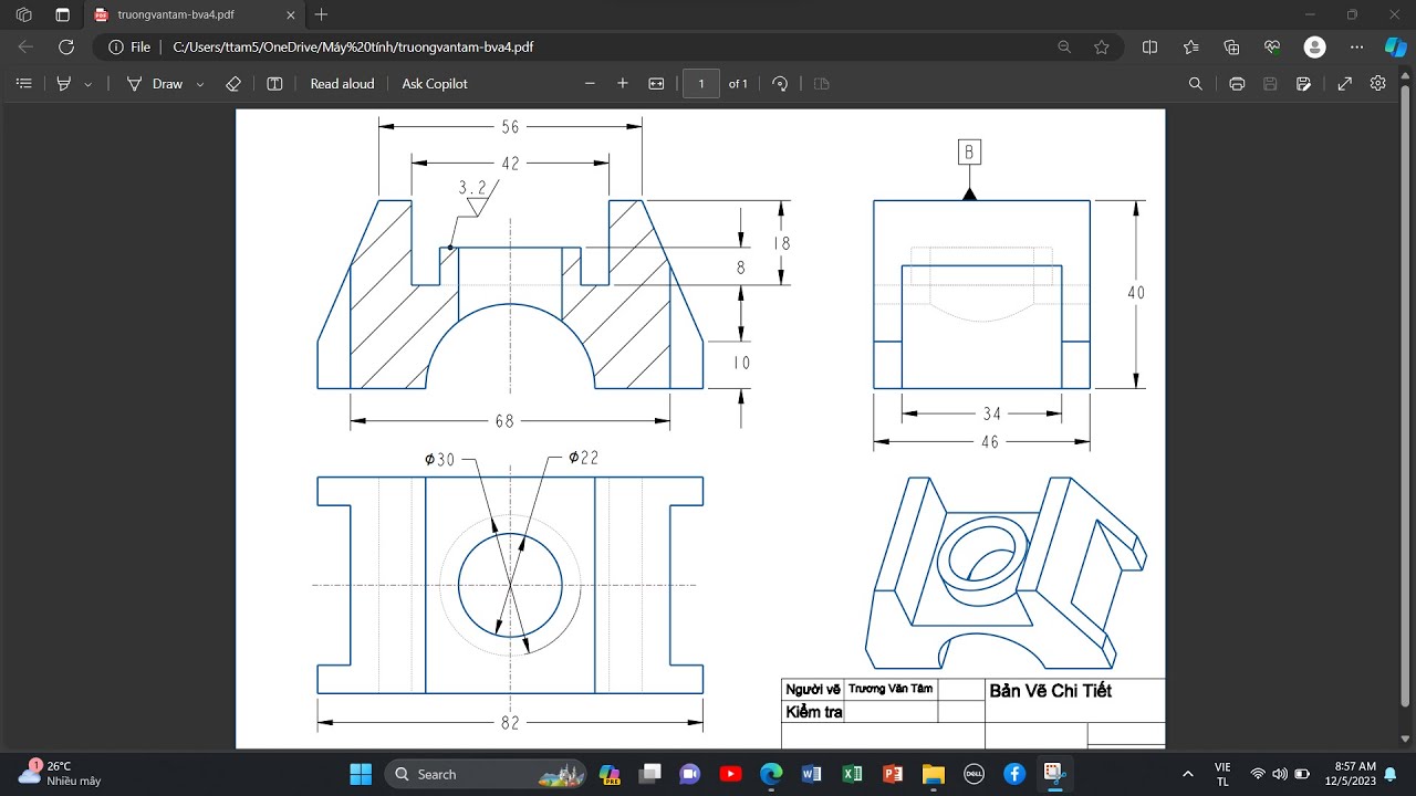 Hướng dẫn xuất bản vẽ 2D Creo parametric part 1 : Tạo bản vẽ mẫu, Xuất bản vẽ, Export drawings PDF