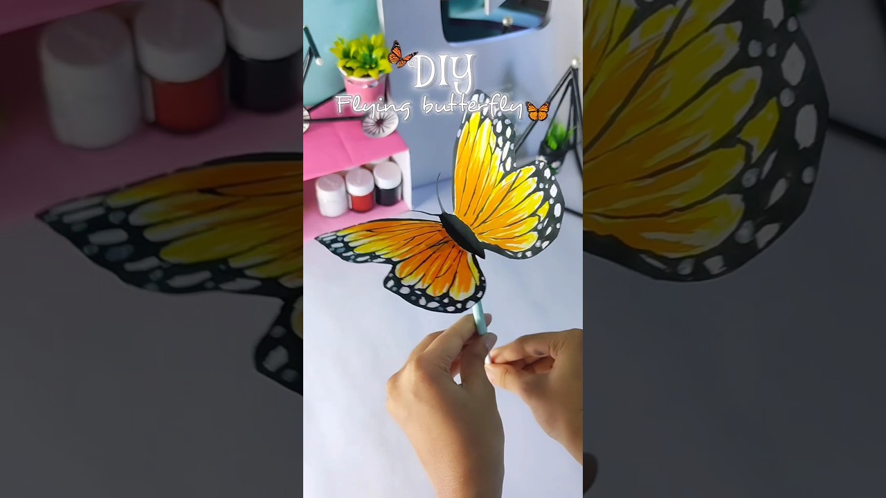 Diy flying butterfly🦋 #diy #ytshorts