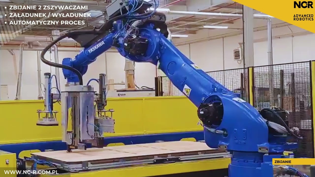 Robot  do zbijania ze stołem obrotowym (3  osiowym) - produkcja paneli drewnianych - www.nc-r.com.pl