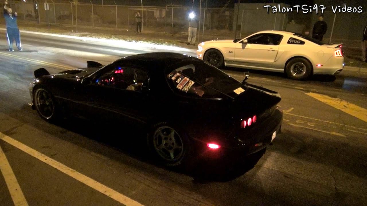 Big Turbo FD RX7 vs. Blown Coyote Heads Up