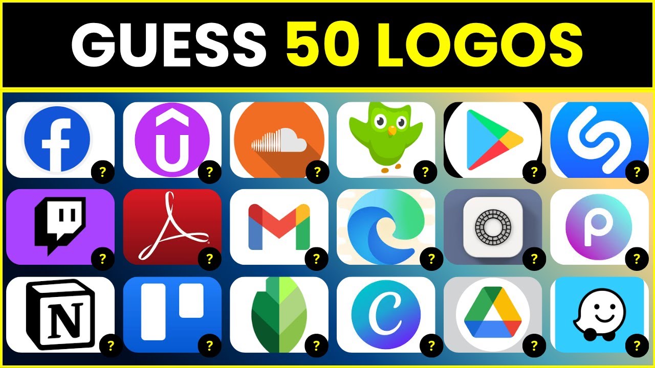 Guess The App Logo Quiz | 50 Famous App Logos | #youtube #trending #quiz #youtubevideo #youtuber