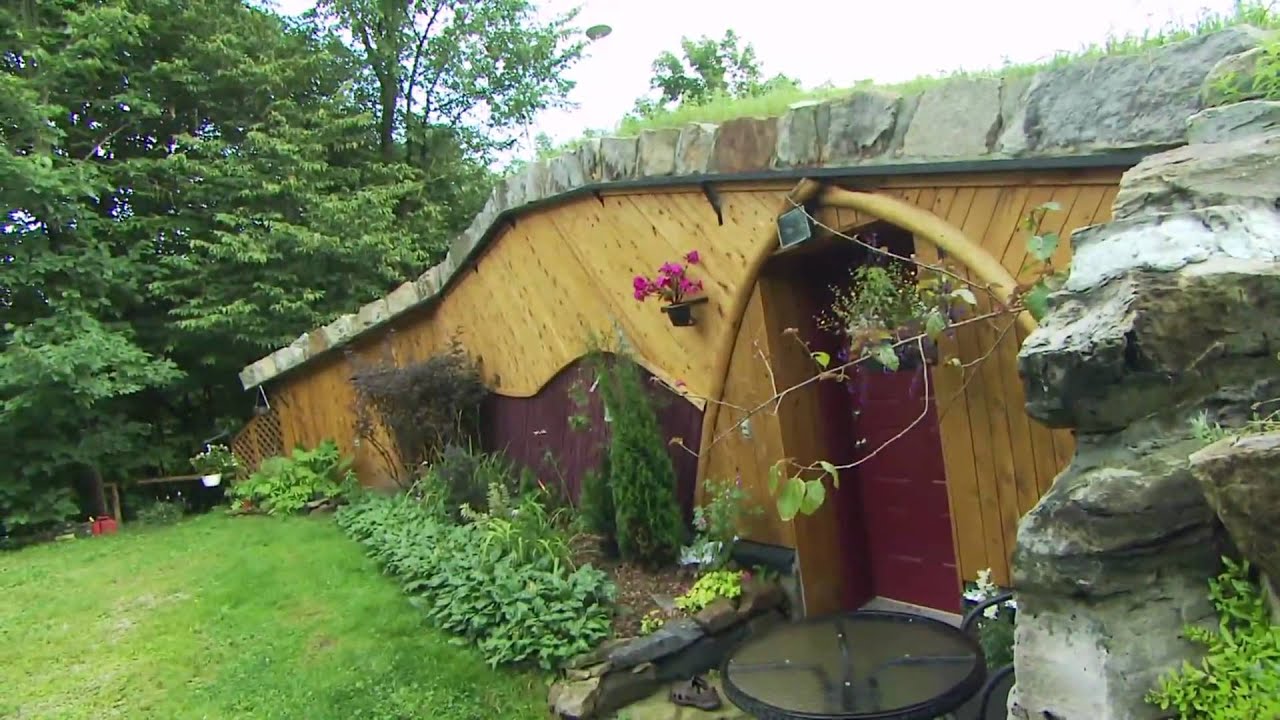 Underground passive solar house in summer -Through any window