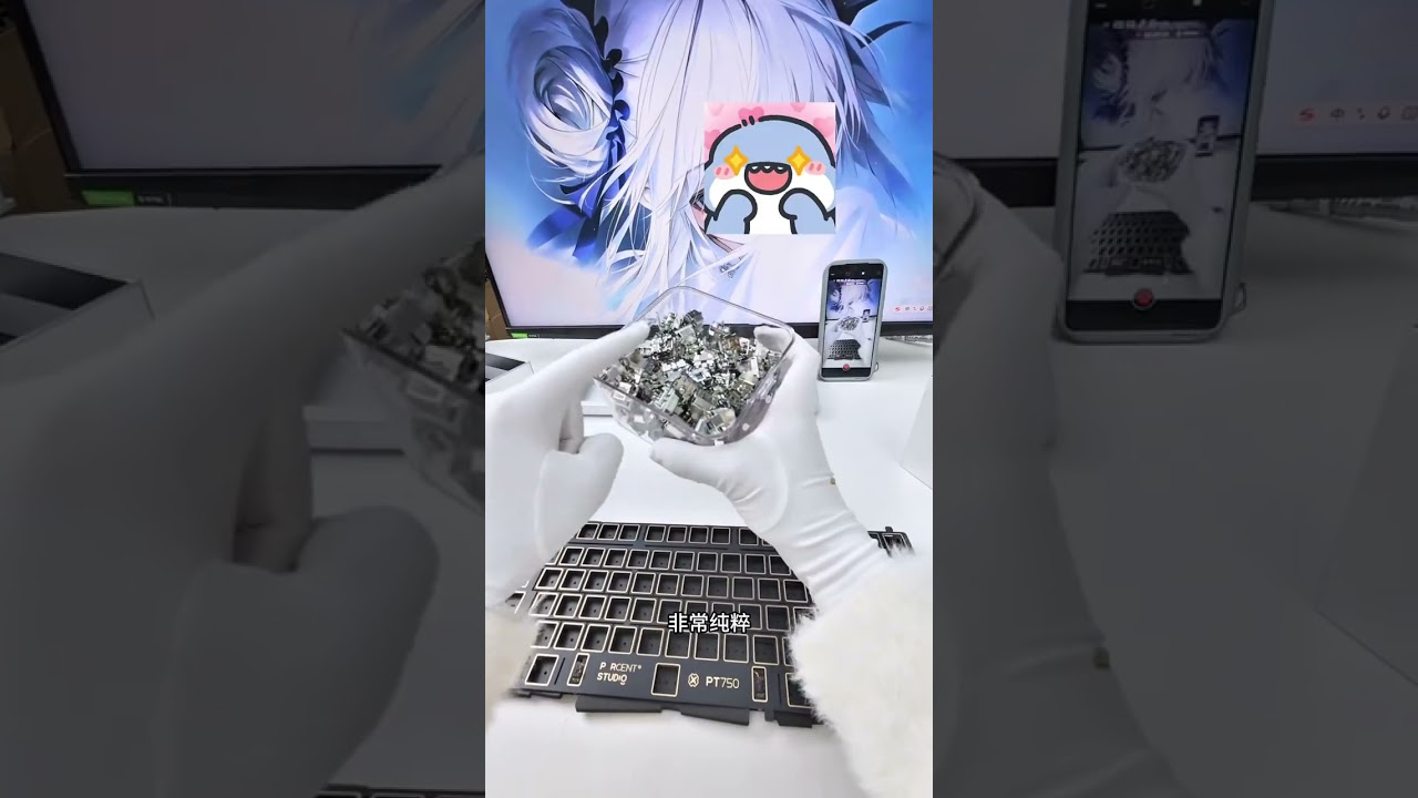 Today I set up an office keyboard PT750 with high transparency theme#First-person