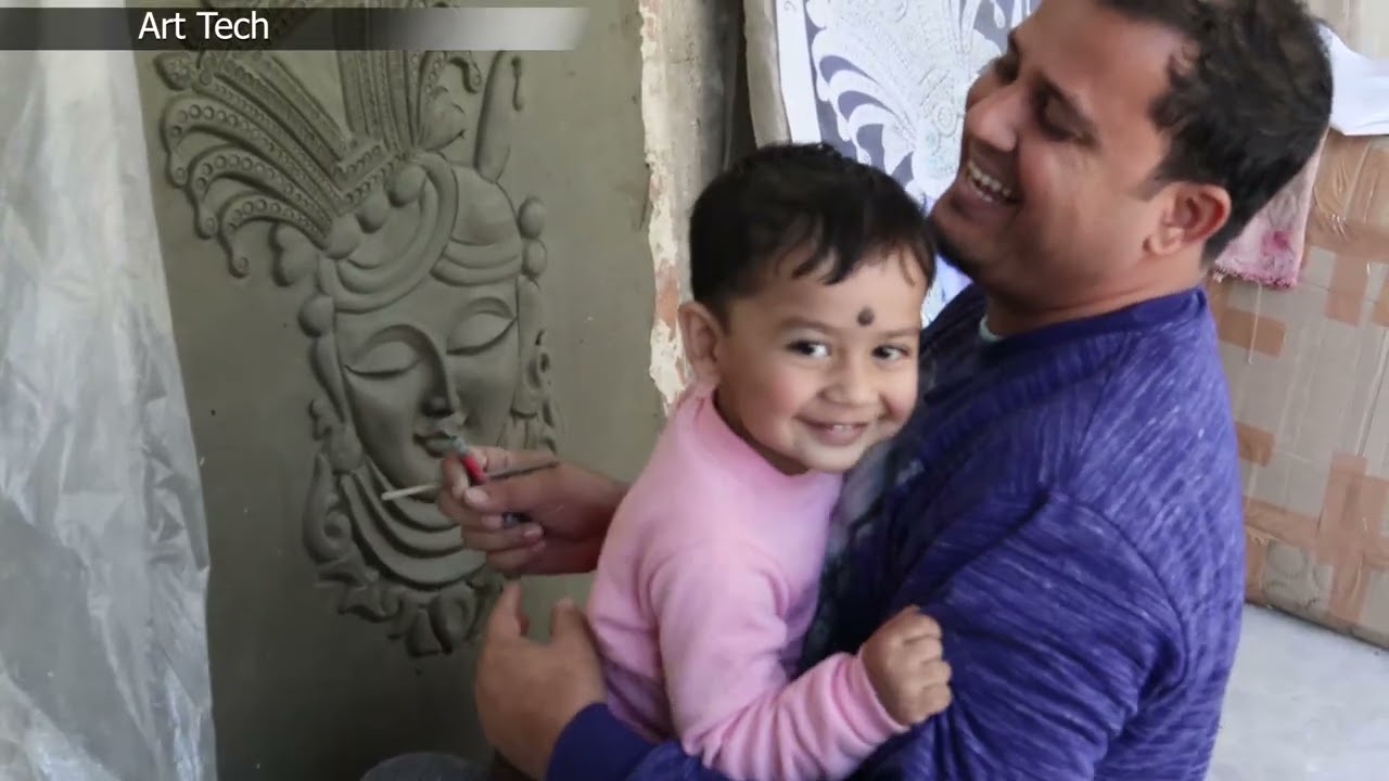 Most Detail Clay mural art for Business | Relief Painting for wall | Shreenath Ji | ArtTech