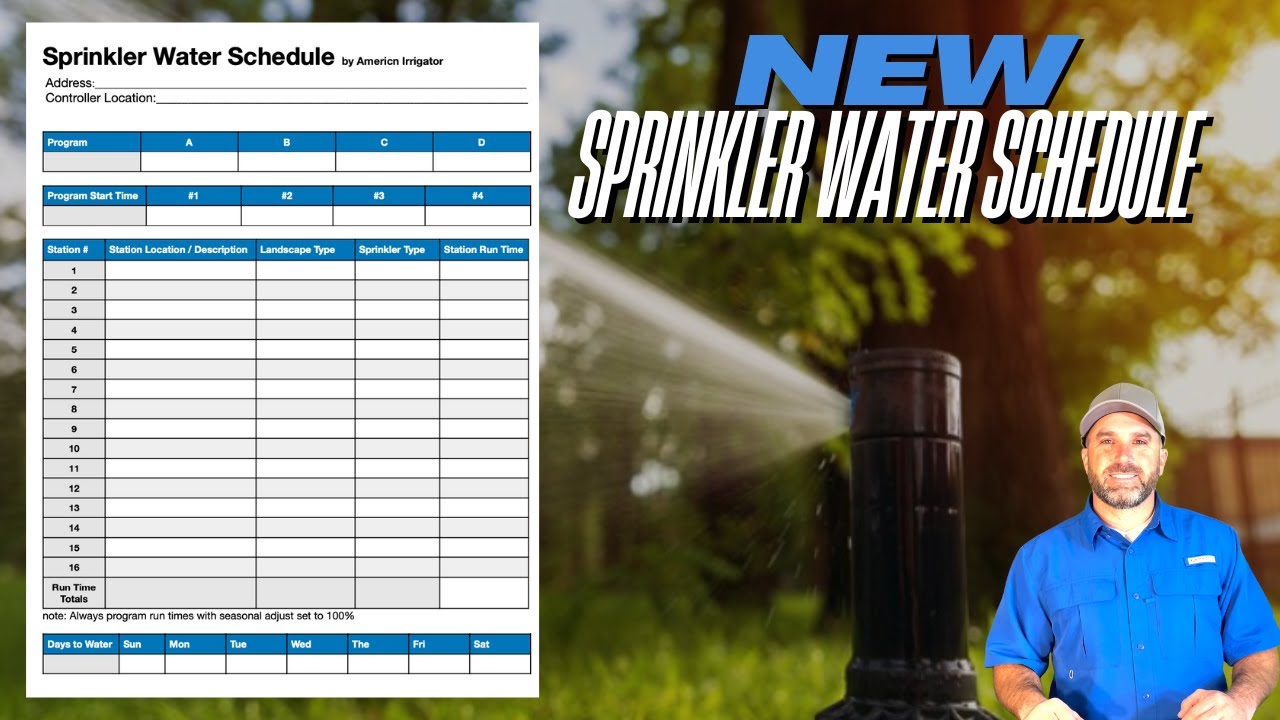 Best Way To Organize Your Sprinkler System Programming Is With Our Sprinkler Water Schedule