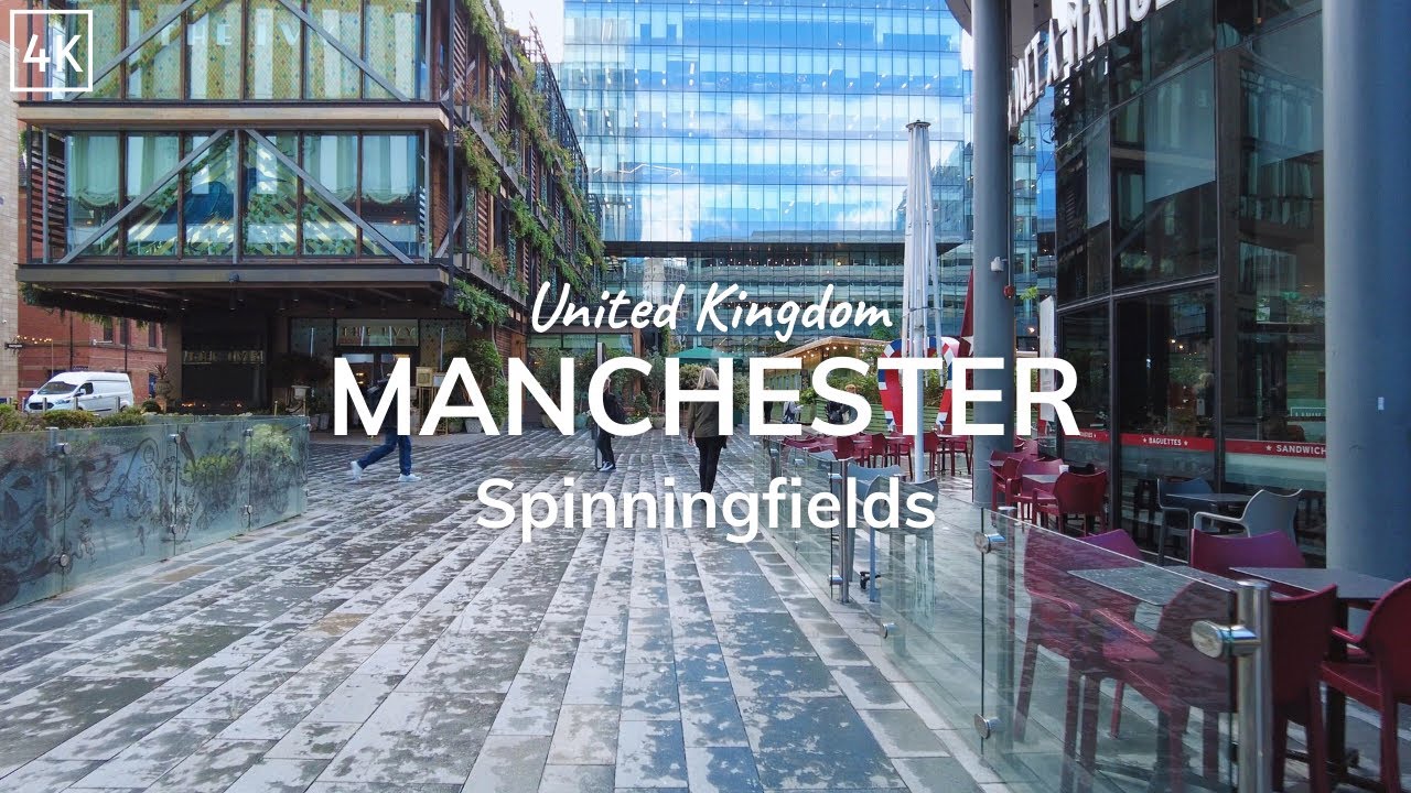 Manchester Walking Tour 4K - Northern Quarter to Spinningfields - Manchester City Centre (60fps)