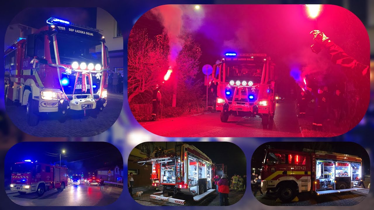 Nowy Samochód w OSP Łaziska Dolne !! - Alarmowo Kolumna Jednostek OSP Na Przywitanie Pojazdu
