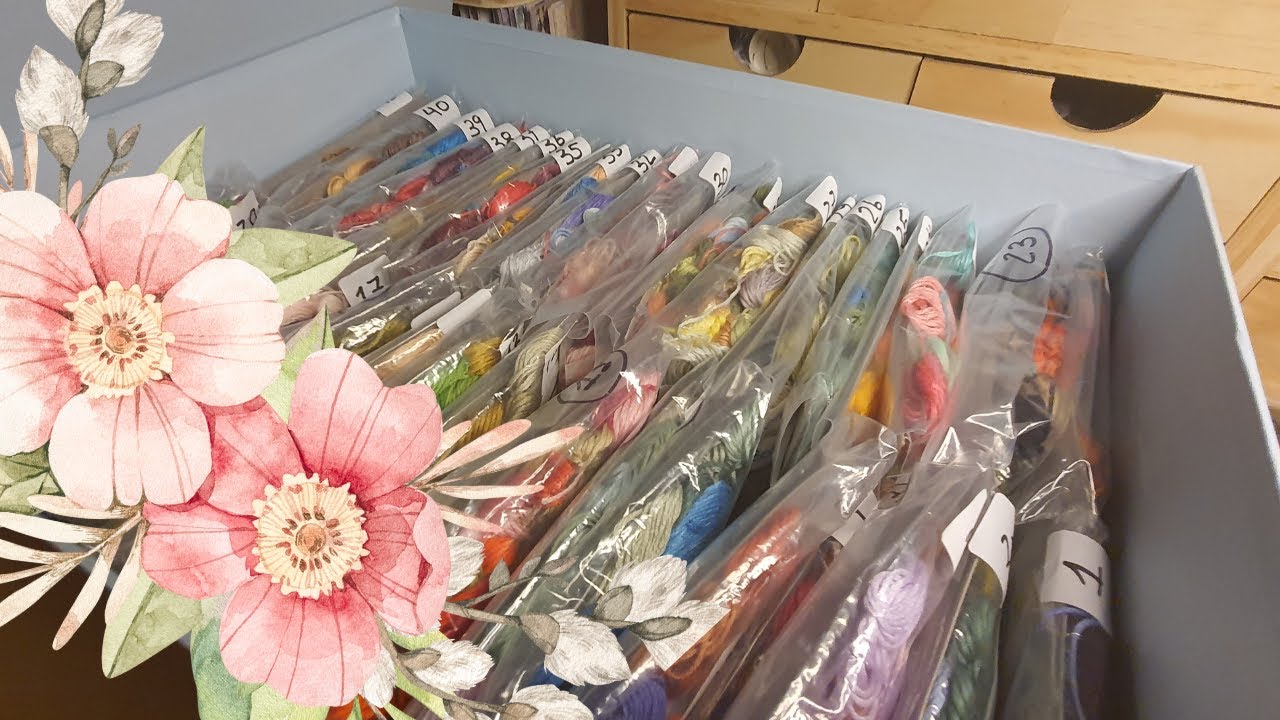 🧵[PUNTO DE CRUZ]🧵 Cómo ORGANIZO mis HILOS y mis IMÁNES💐 #flosstube #crossstitch #puntodecruz