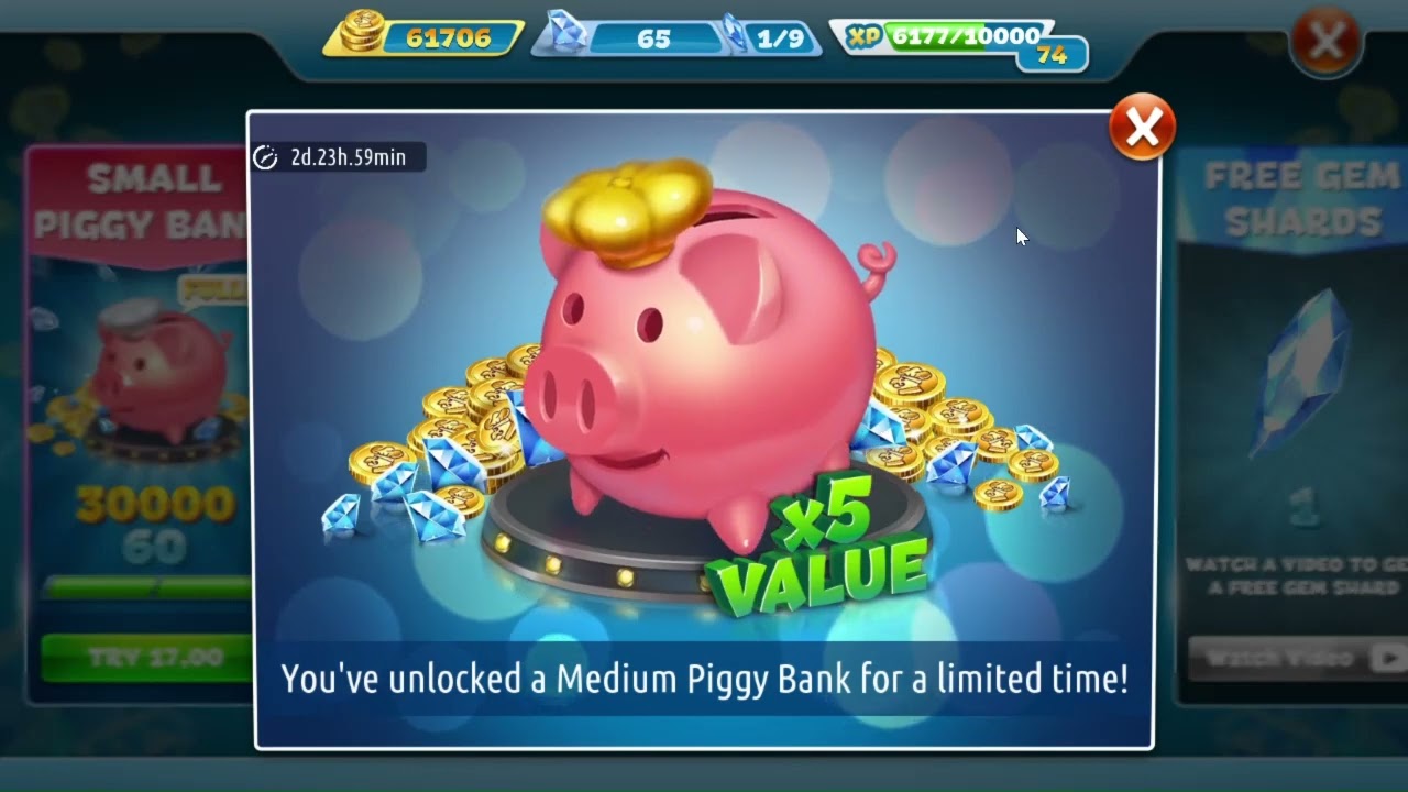 Cooking Fever 🐷 Tab to open the piggy bank