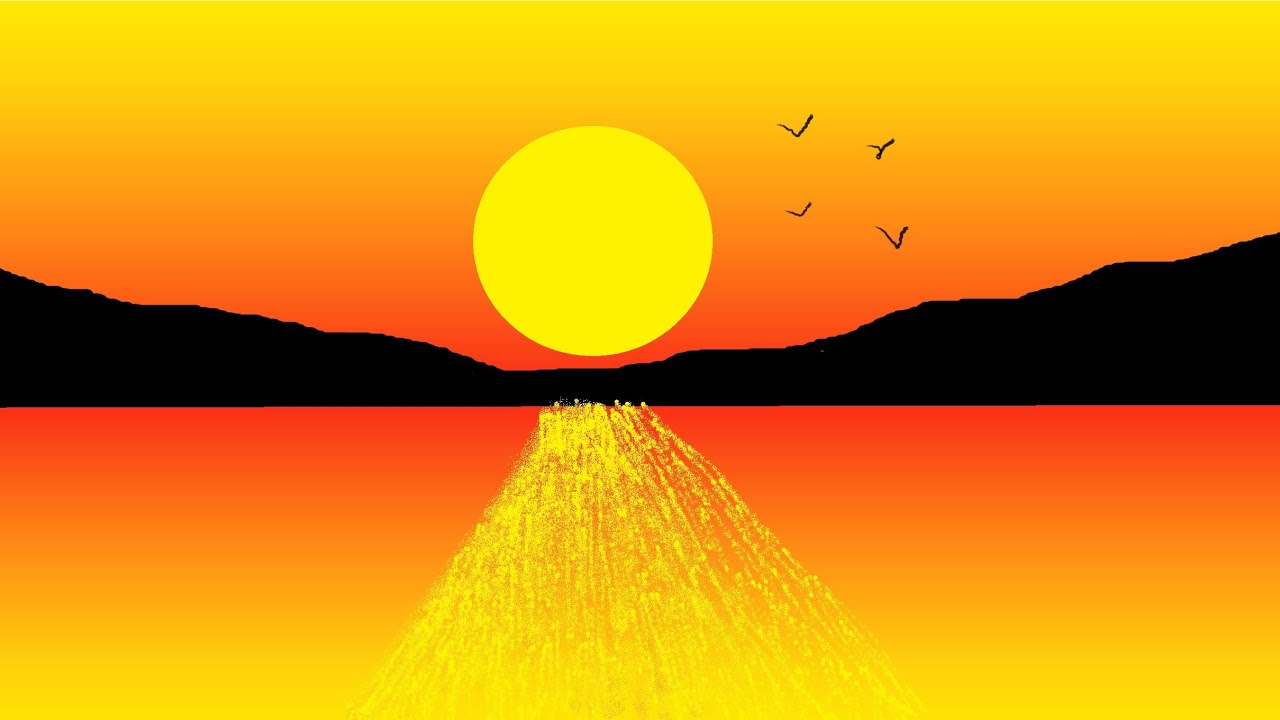 Draw to Beautiful scenery ll ms paint Design ll computer arts ll scenery of landspace ll ms paint 