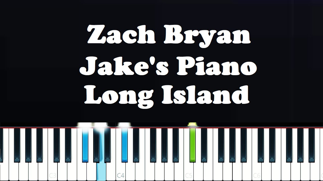 Zach Bryan - Jake's Piano - Long Island (Piano Tutorial)