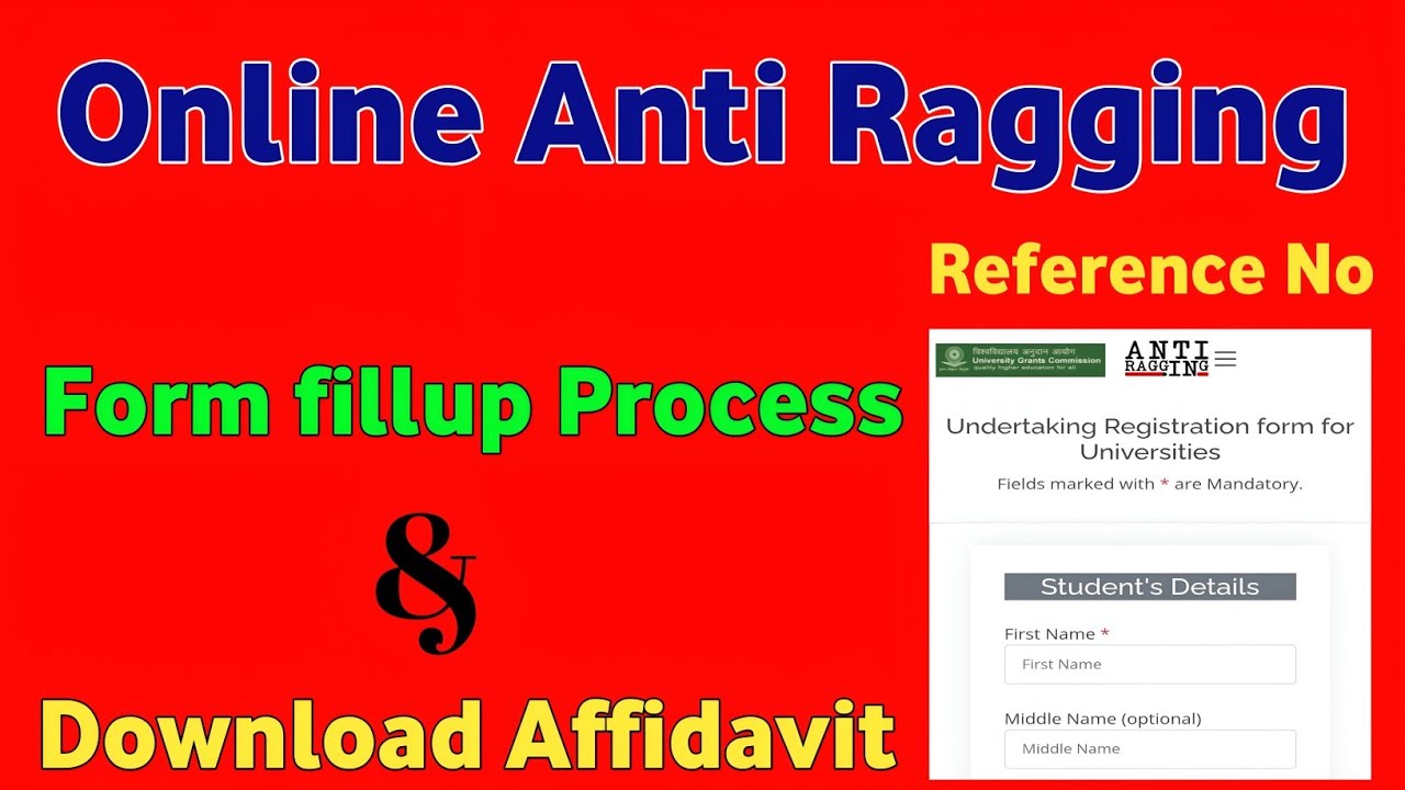 Anti Ragging Form Fillup | Anti Ragging Affidavit | Anti Ragging Reference Number |NSOU Anti Ragging