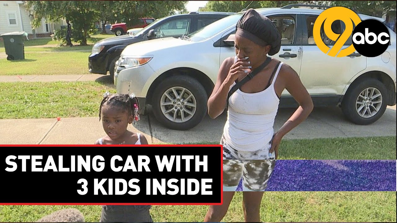 Juvenile charged with stealing car with 3 young kids inside