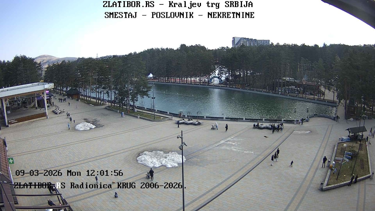 Zlatibor.rs Live kamera mart 2026. - Kraljev trg, jezero, Zlatibor