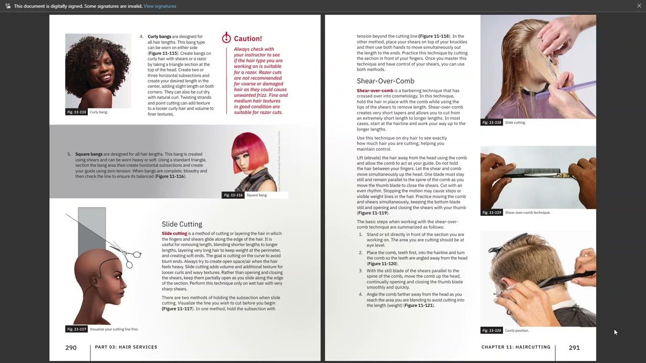 Milady Cosmetology Ch 11 Pages 288-296 Haircutting