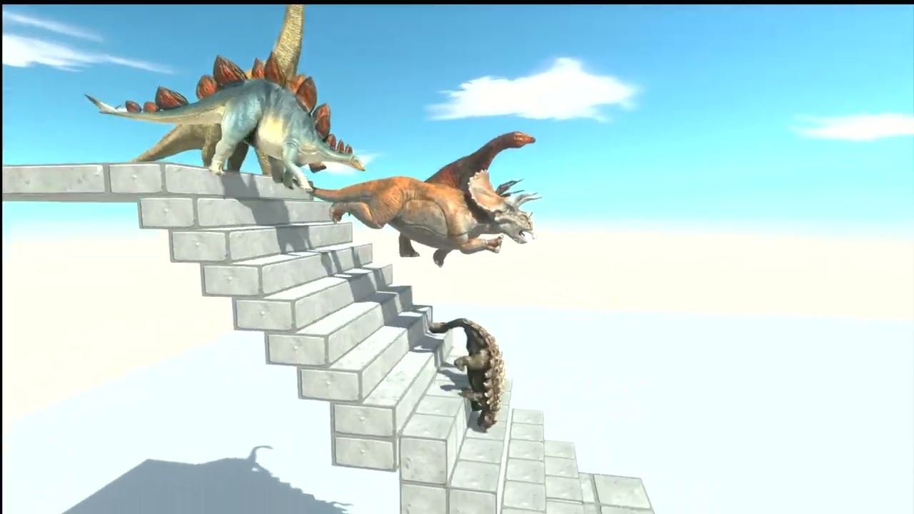 Dinosaurs VS Stairs - Animal Revolt Battle Simulator