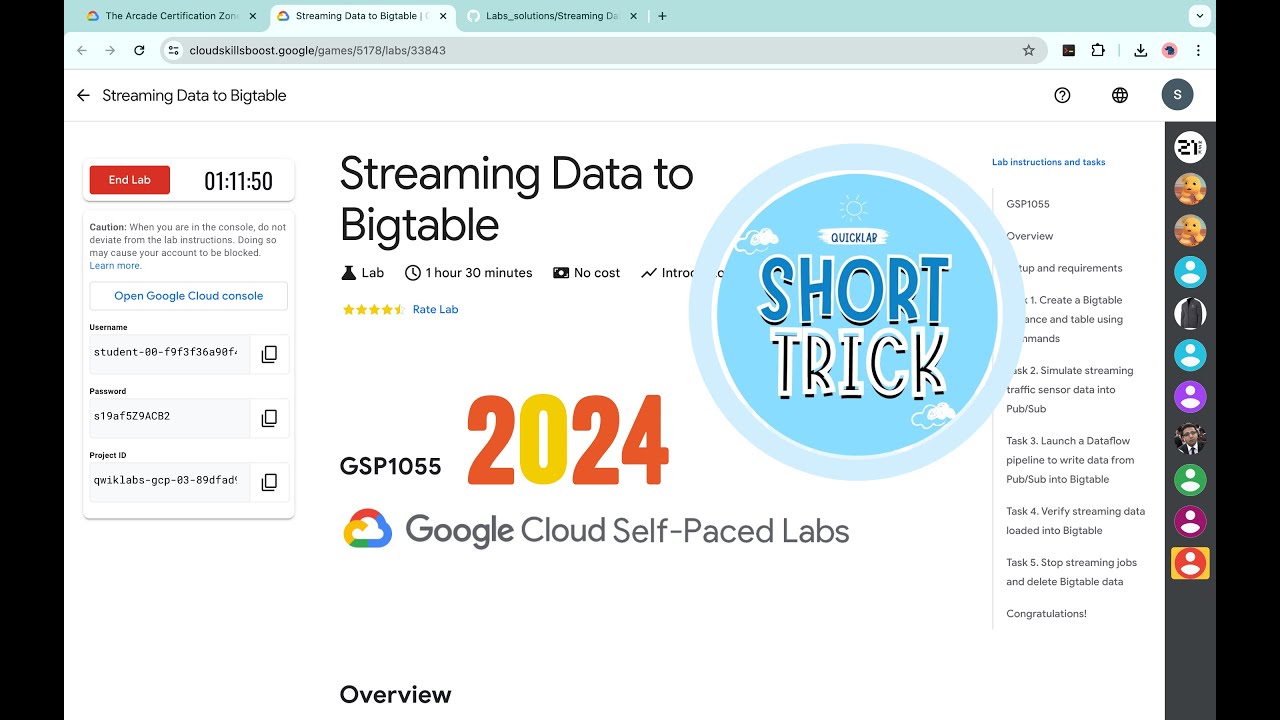 [2024] Streaming Data to Bigtable || #qwiklabs || #GSP1055 ||  [With Explanation🗣️]
