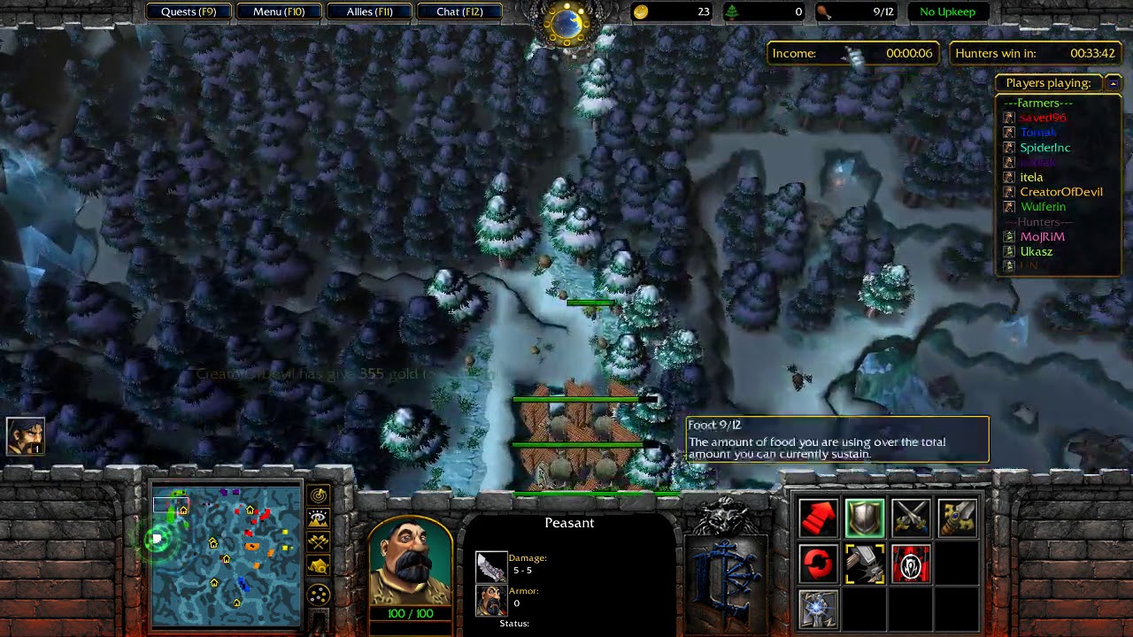 WarCraft 3 Farmer vs Hunter #455