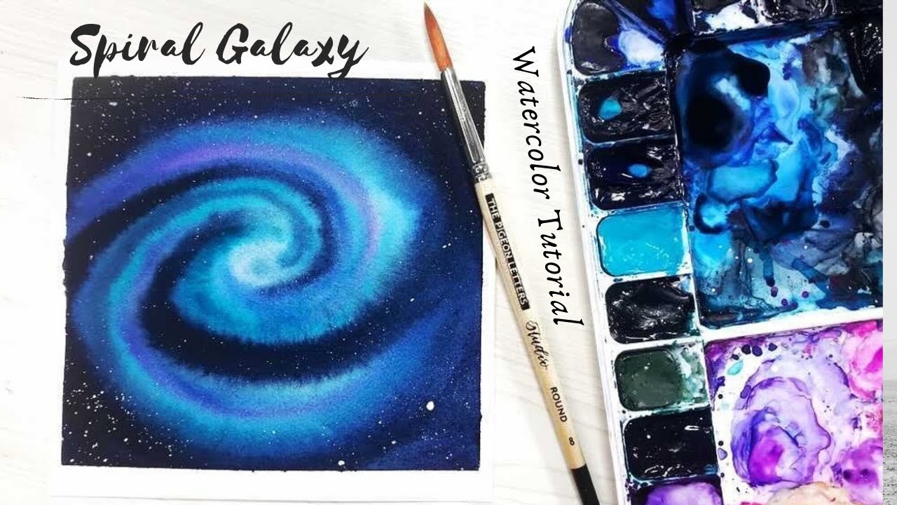 How to Watercolor a Spiral Galaxy #watercolortutorial #spiralgalaxy #galaxyart