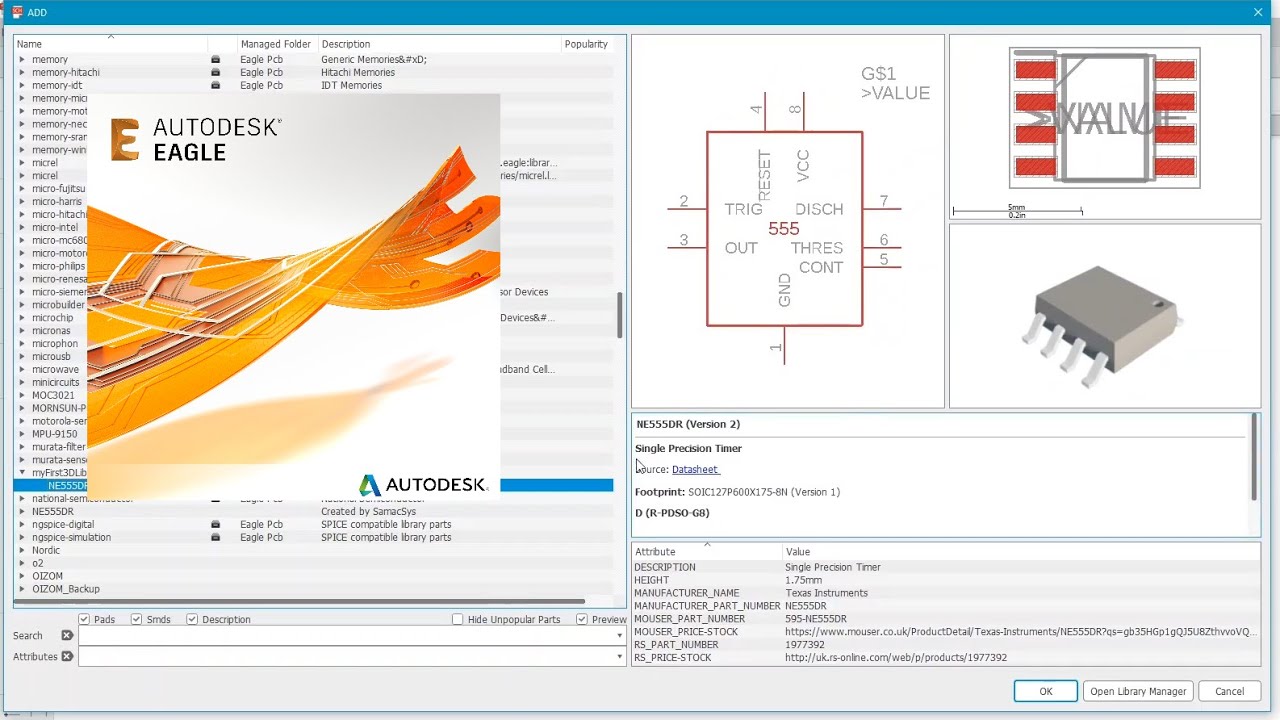 How to add 3D part in Eagle Library? How to Create and Import Component to Eagle Library? [Tutorial]
