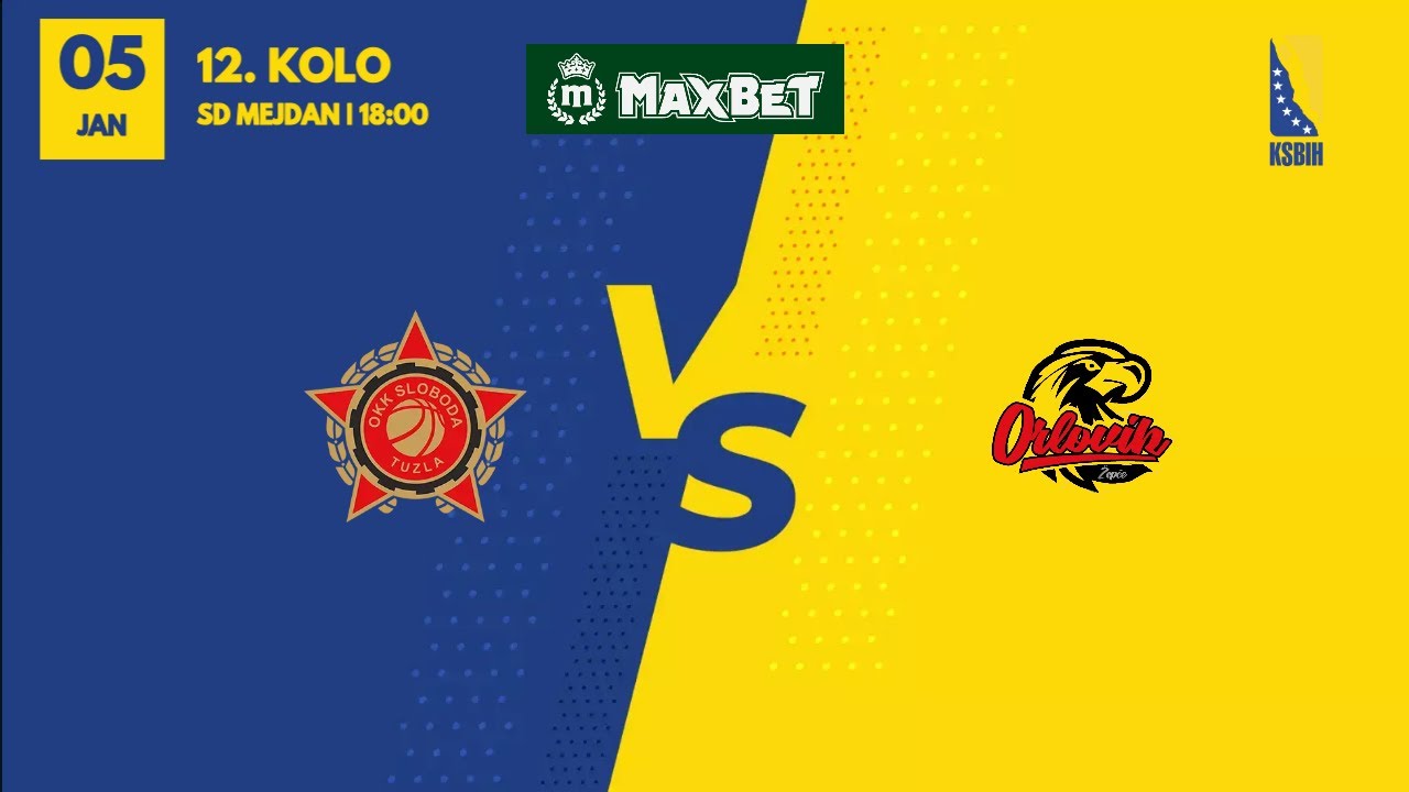 🏀 OKK Sloboda Energoinvest vs KK Orlovik | 12. kolo MAXBET Liga BiH | 05.01.2026 | 18:00