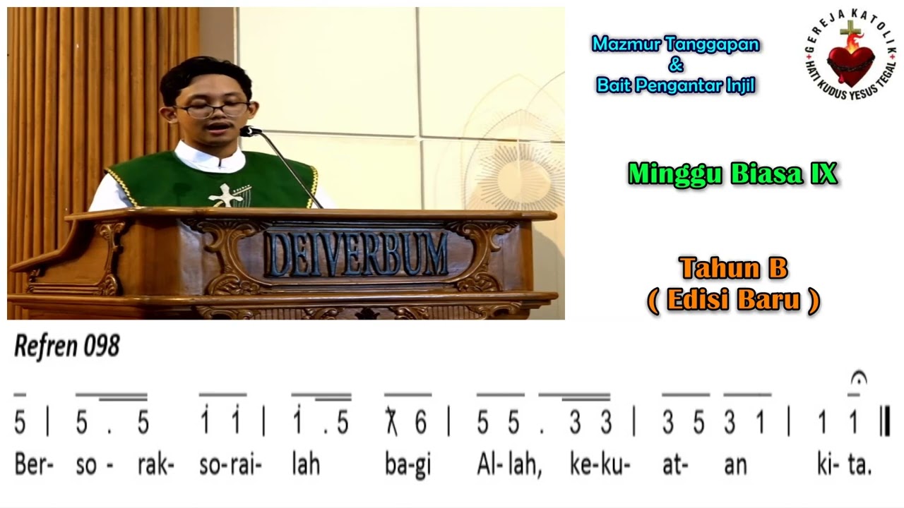 Mazmur Tanggapan & BPI (Baru) | Minggu Biasa IX (B)