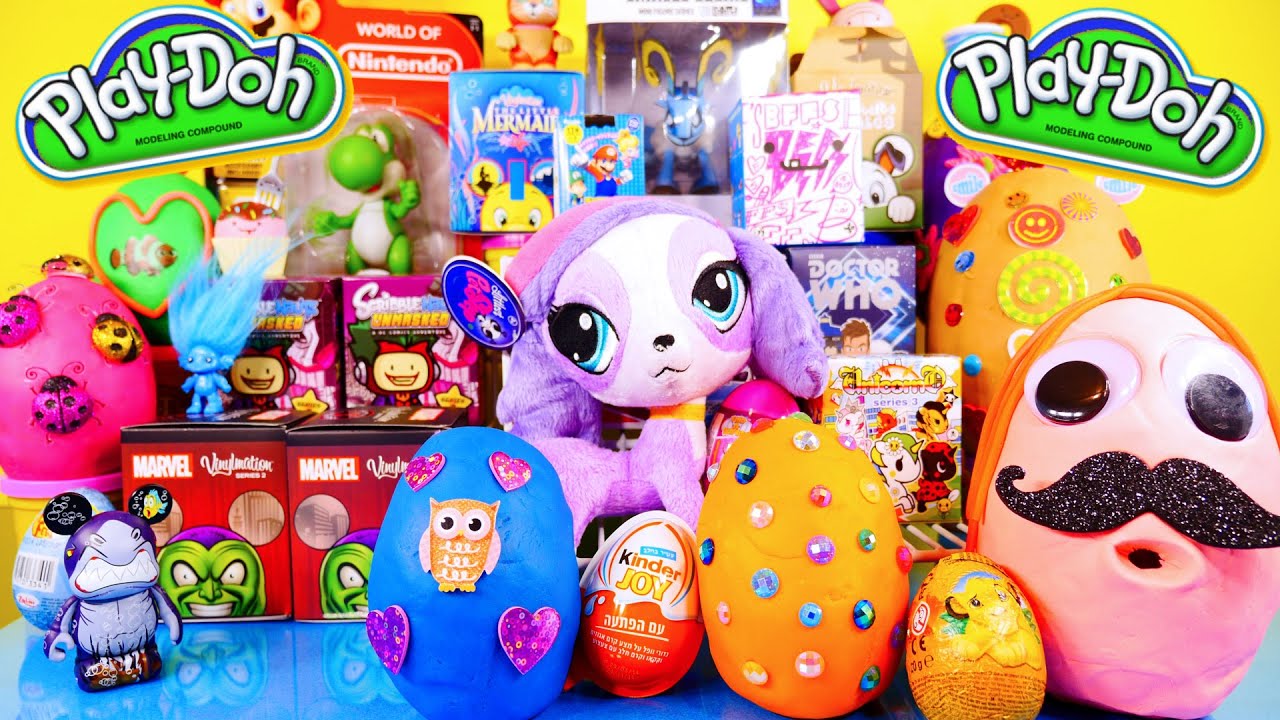 Play Doh Eggs Surprise Toys Videos Kidrobot BFF Marvel Vinylmations Little Mermaid Toy Surprise DCTC