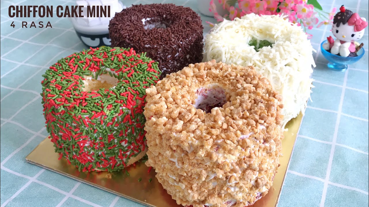 MINI CHIFFON CAKE 4 RASA | Vanila, Red Velvet, Pandan & Cokelat
