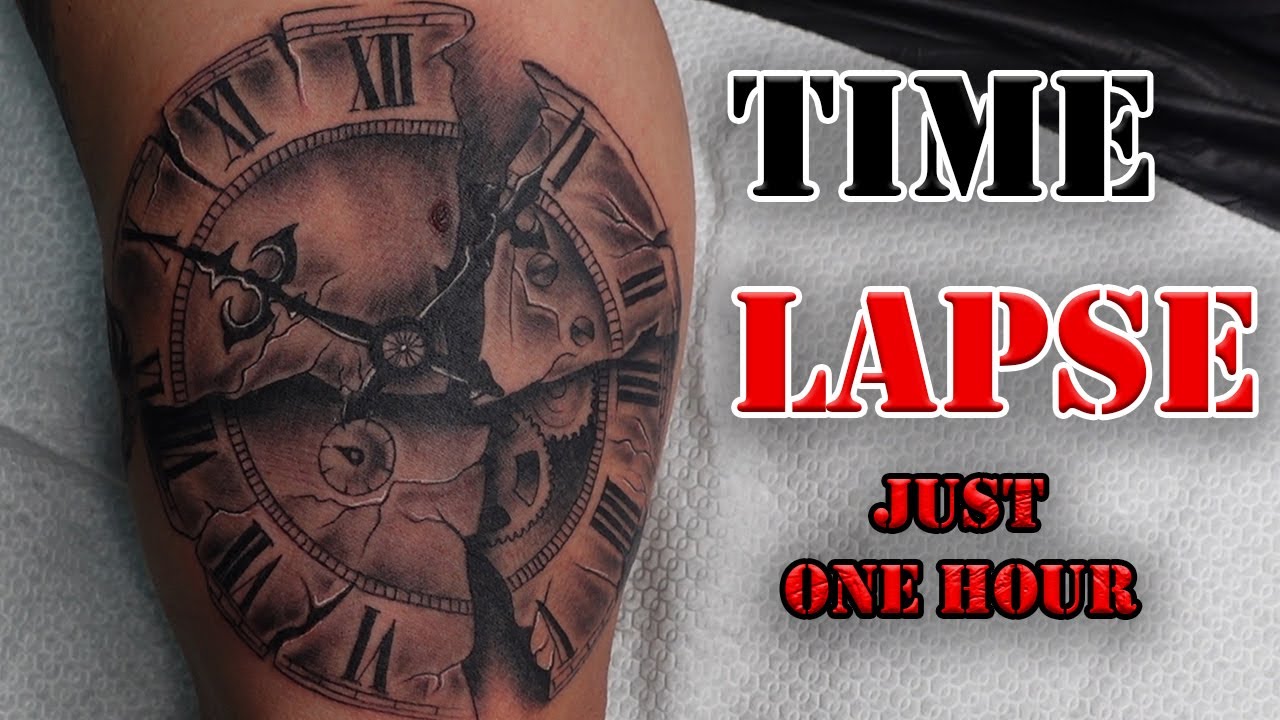 Broken Clock Tattoo | Time Lapse |