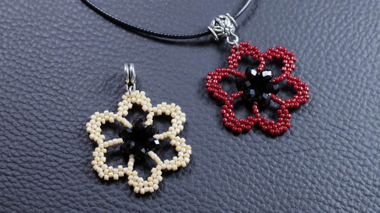 Flower Beaded Pendant || DIY Beaded Pendant || How to make beaded pendant || Tutorial pendant