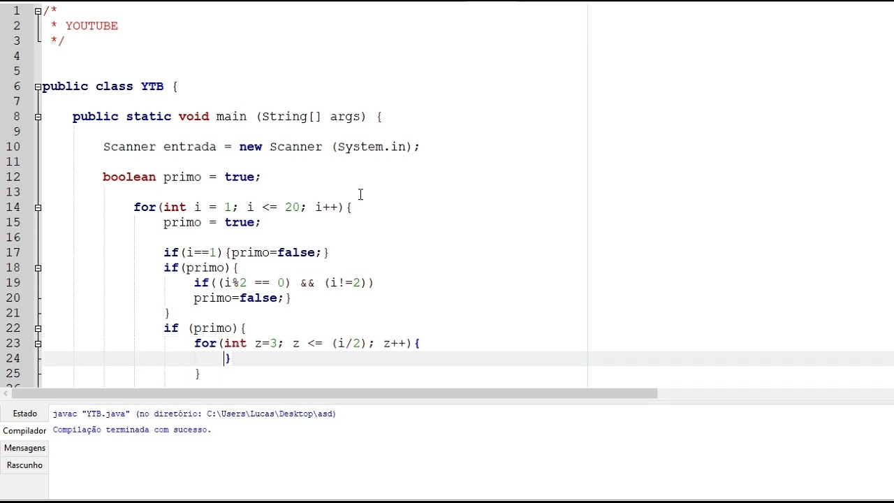 Java - N&uacute;meros Primos - Sequ&ecirc;ncia #JAVA
