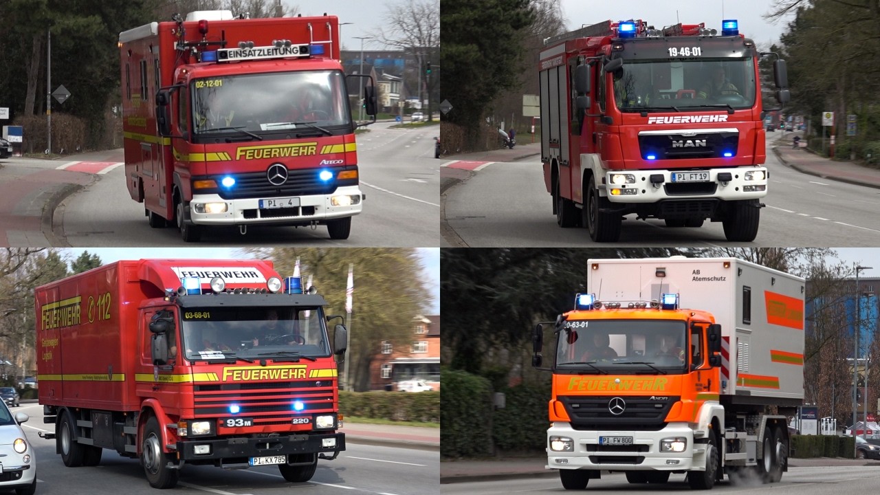 [REETDACHHAUS in VOLLBRAND FEU 4 Y!] Einsatzfahrten zum Gro&szlig;brand in Seester