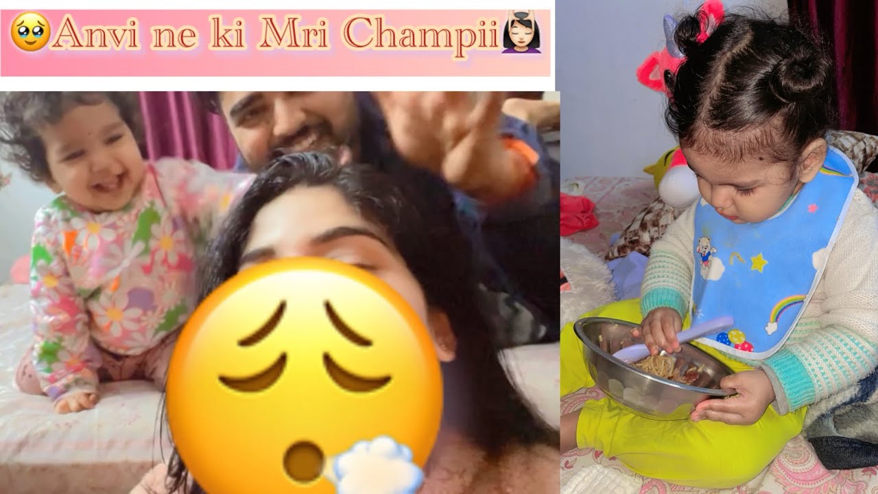 Anvi ne ki mri champi💆🏻‍♀️Mela ghumne gye🎡 #minivlog #weeklyvlog #couplelife #indianrailway #married
