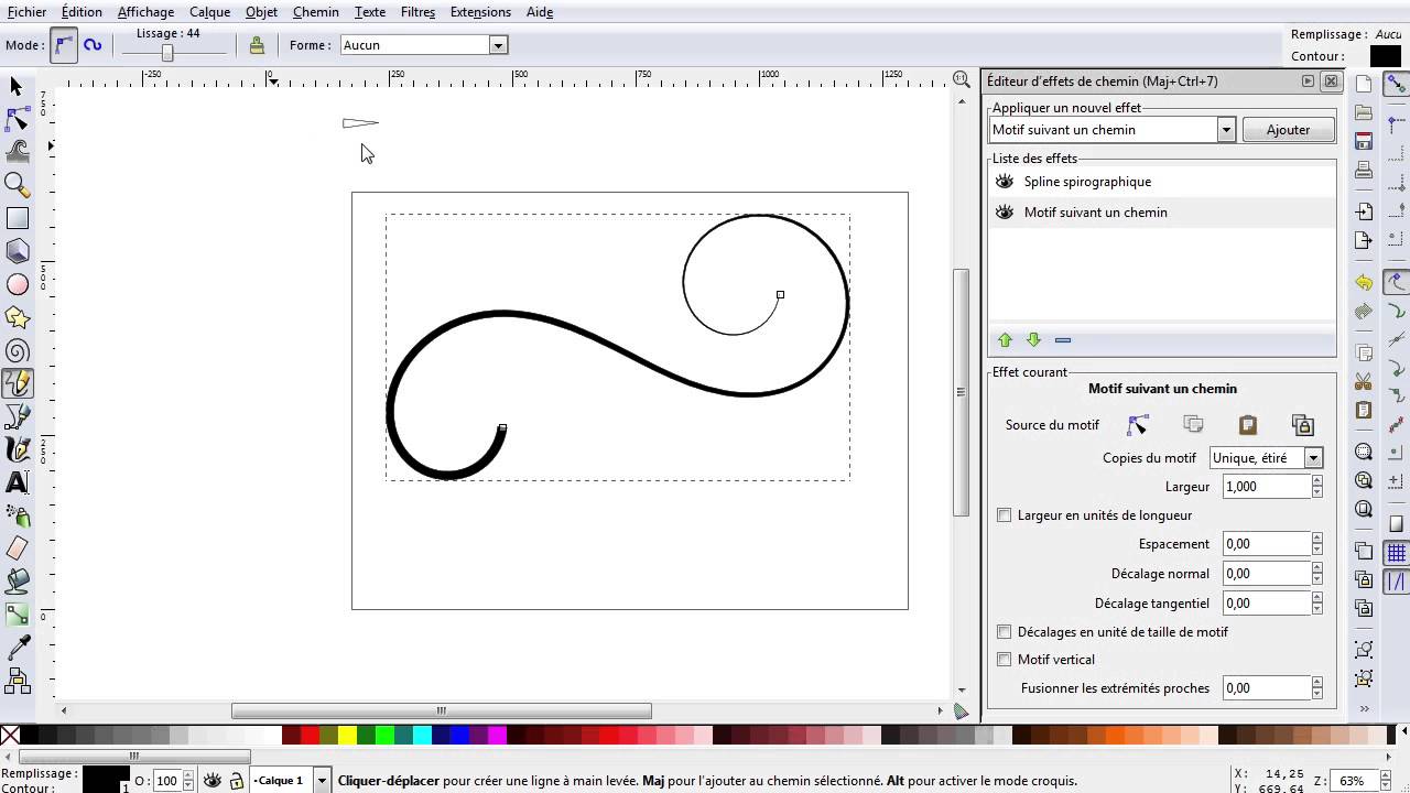 Tutoriel : Inkscape - Motif suivant chemin