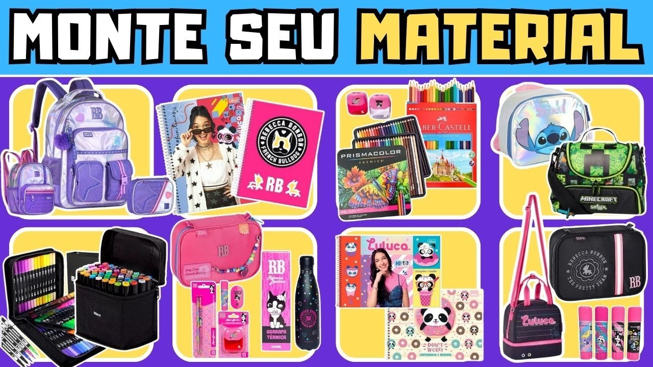 🎒✏️ LULUCA OU REBECCA BONBON? | MONTE SEU MATERIAL ESCOLAR 2026 📚✨