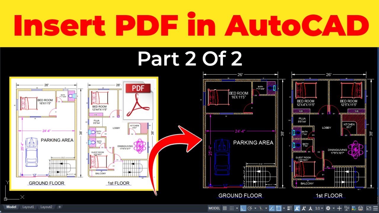 Insert Pdf File In AutoCAD as Drawing File - Part 2 of 2 | CAD CAREER