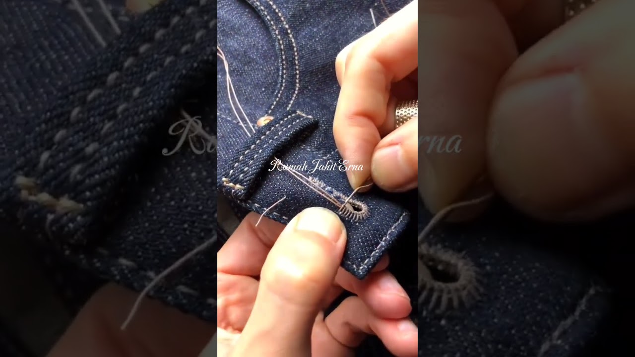 Cara Membuat Lubang Kancing Manual #rumahjahiterna #sewing #sewingpatterns #belajarjahit
