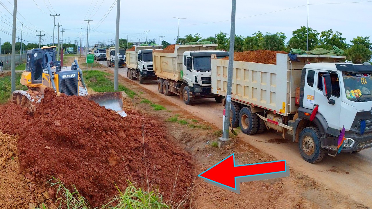 Nicely Mega Machine!! Transformed a Landfill Soil Flood Using Heavy Machinery & Dozer in Actions!