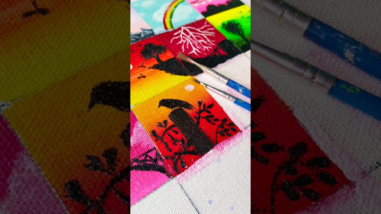 mini canvas painting part 13#ytshorts#trending#new#painting#canvaspainting#viralshorts#acrylicolour