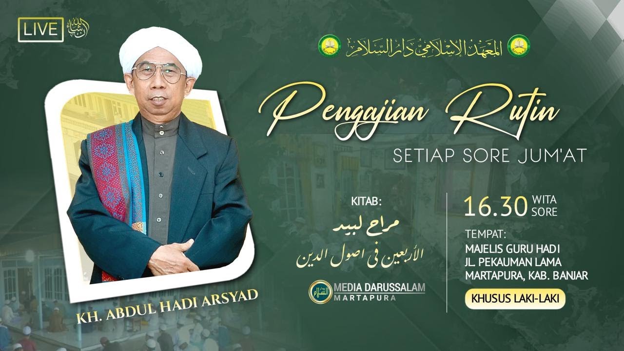 PENGAJIAN RUTIN SORE JUM'AT - Guru H. Abdul Hadi  [ 30 JANUARI 2026 ]