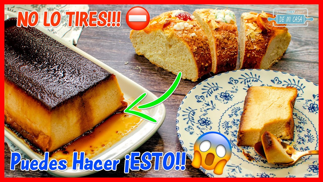 PUDIN de PAN de Reyes o ROSCÓN de REYES 👑 Hecho con Sobras 🤫Receta de APROVECHAMIENTO 👍