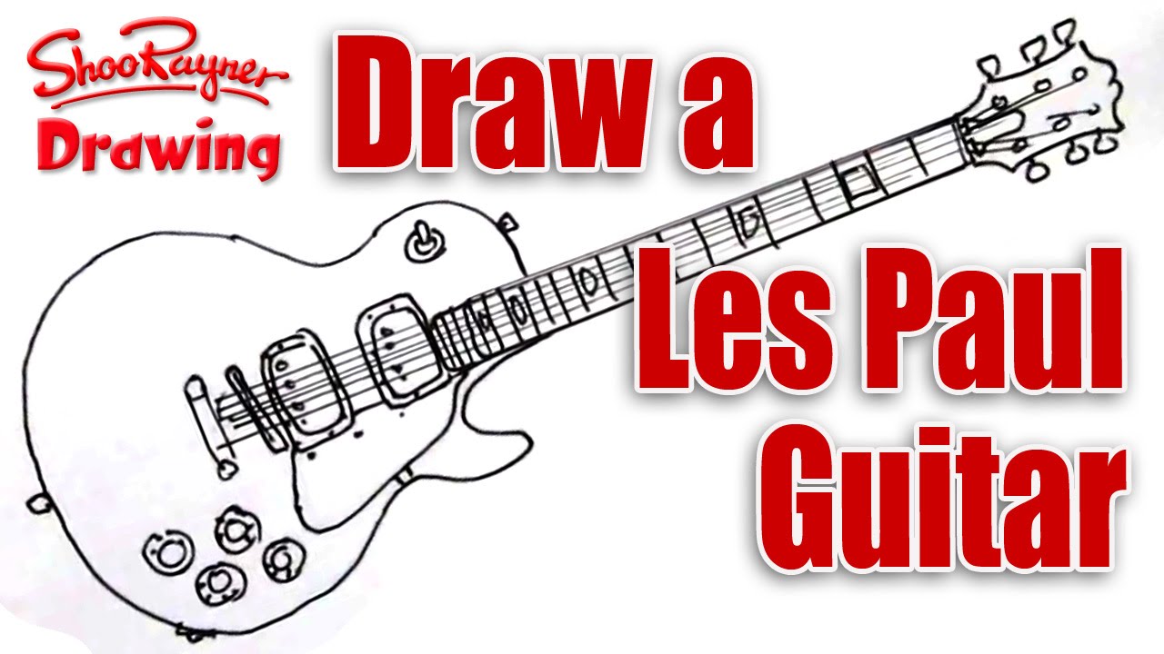 How to draw a Les Paul Electric Guitar